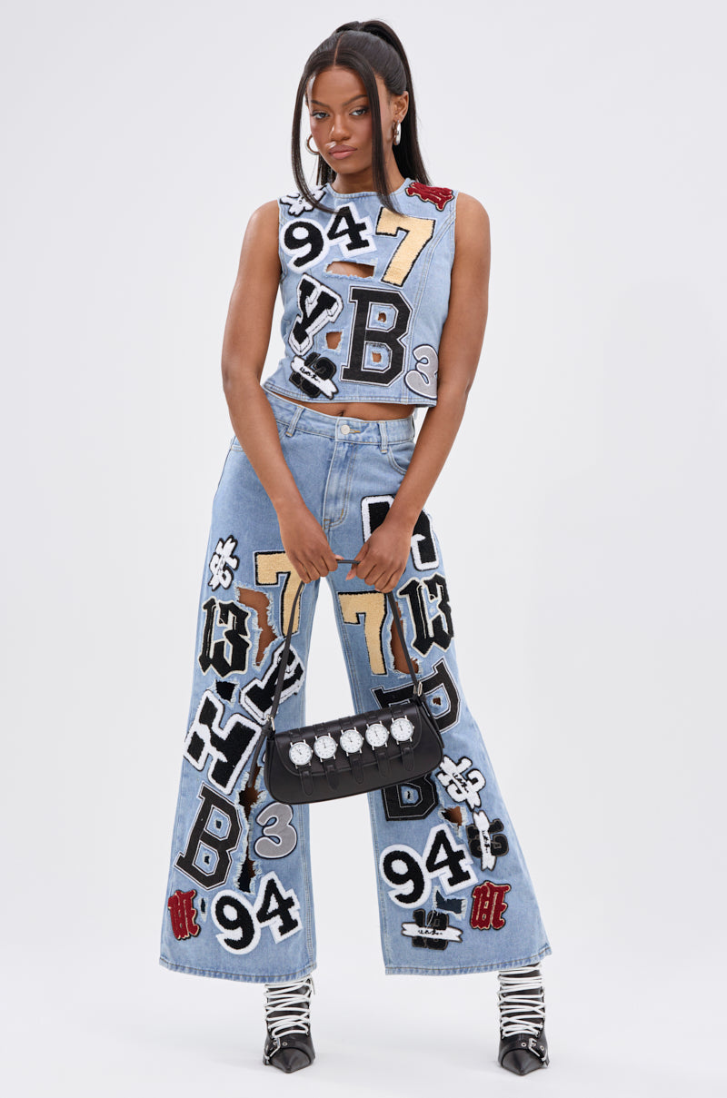 PATCH DENIM RELAXED PANT