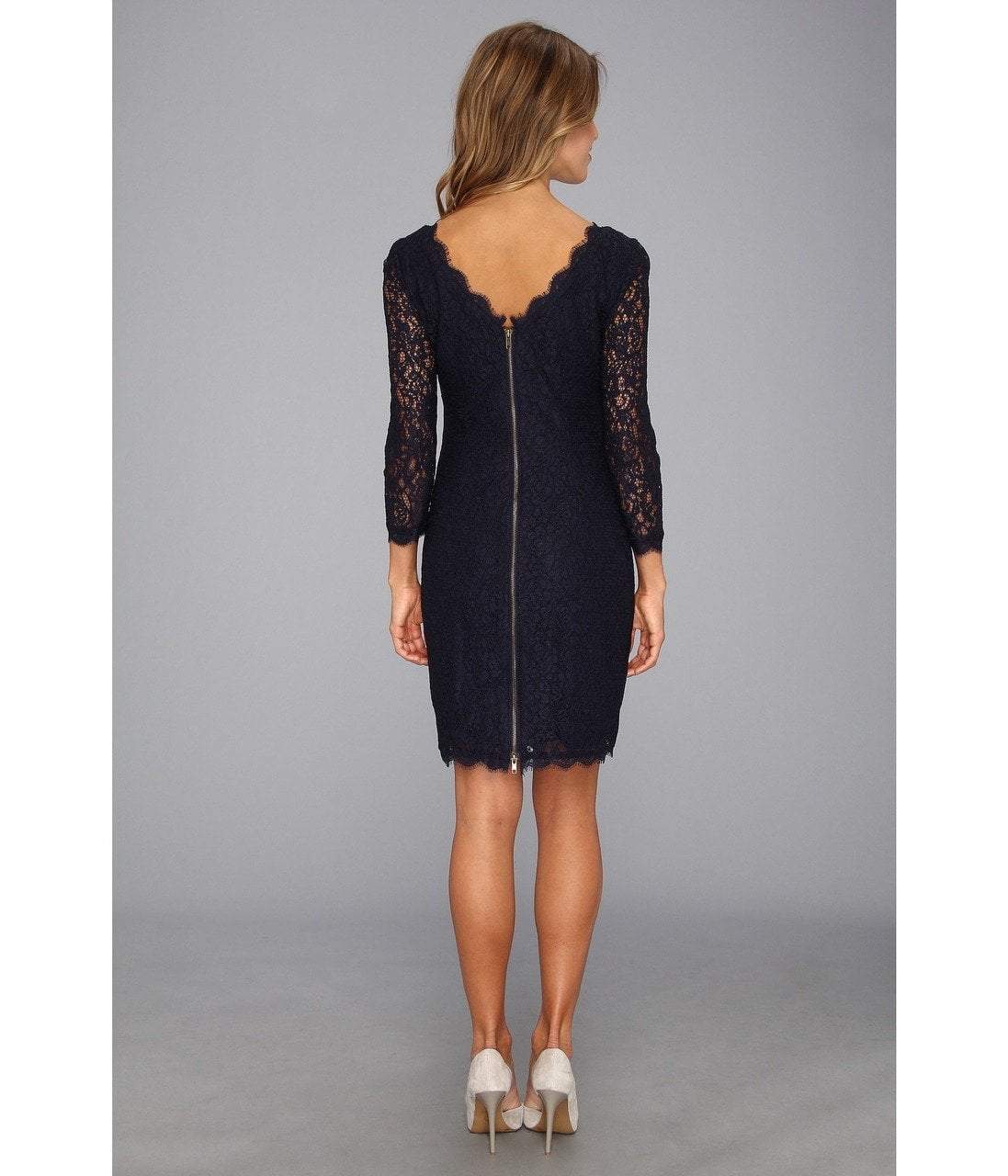 Adrianna Papell - 61864780SC Lace Scalloped Sheath Cocktail Dress