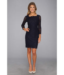 Adrianna Papell - 61864780SC Lace Scalloped Sheath Cocktail Dress