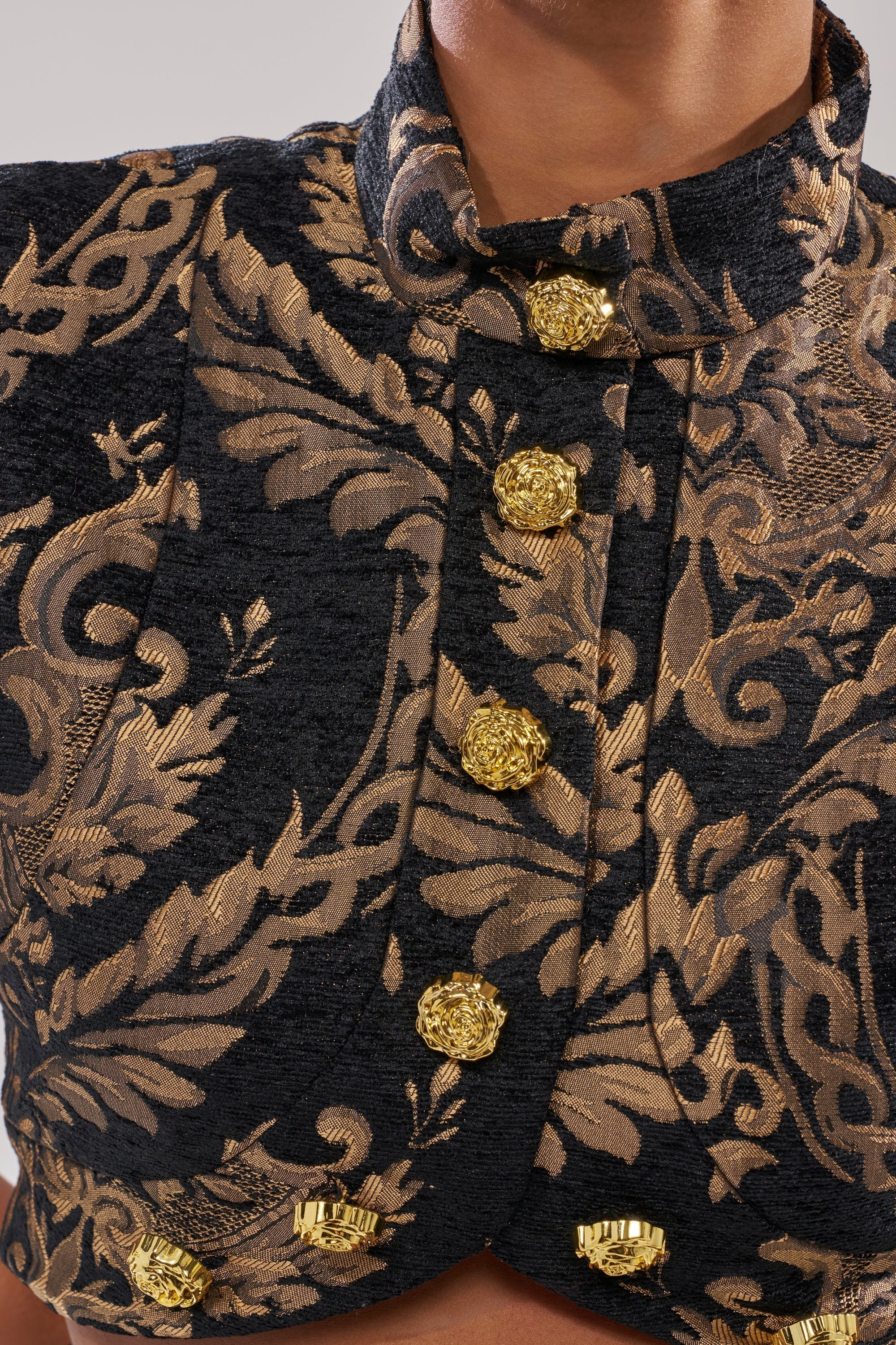 KAYLA BROCADE LONG SLEEVE BLOUSE