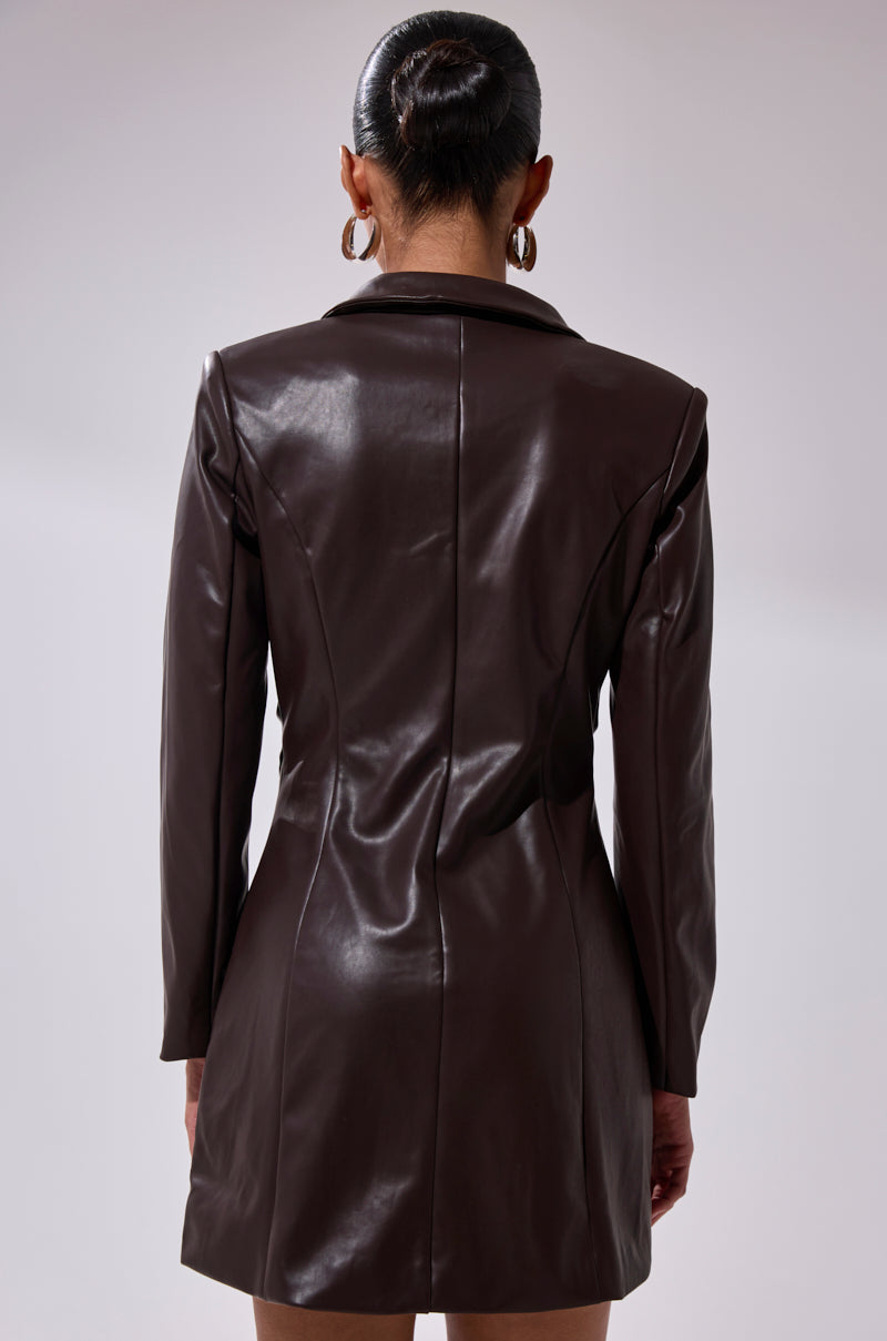 BRING ME LUCK PU BLAZER DRESS