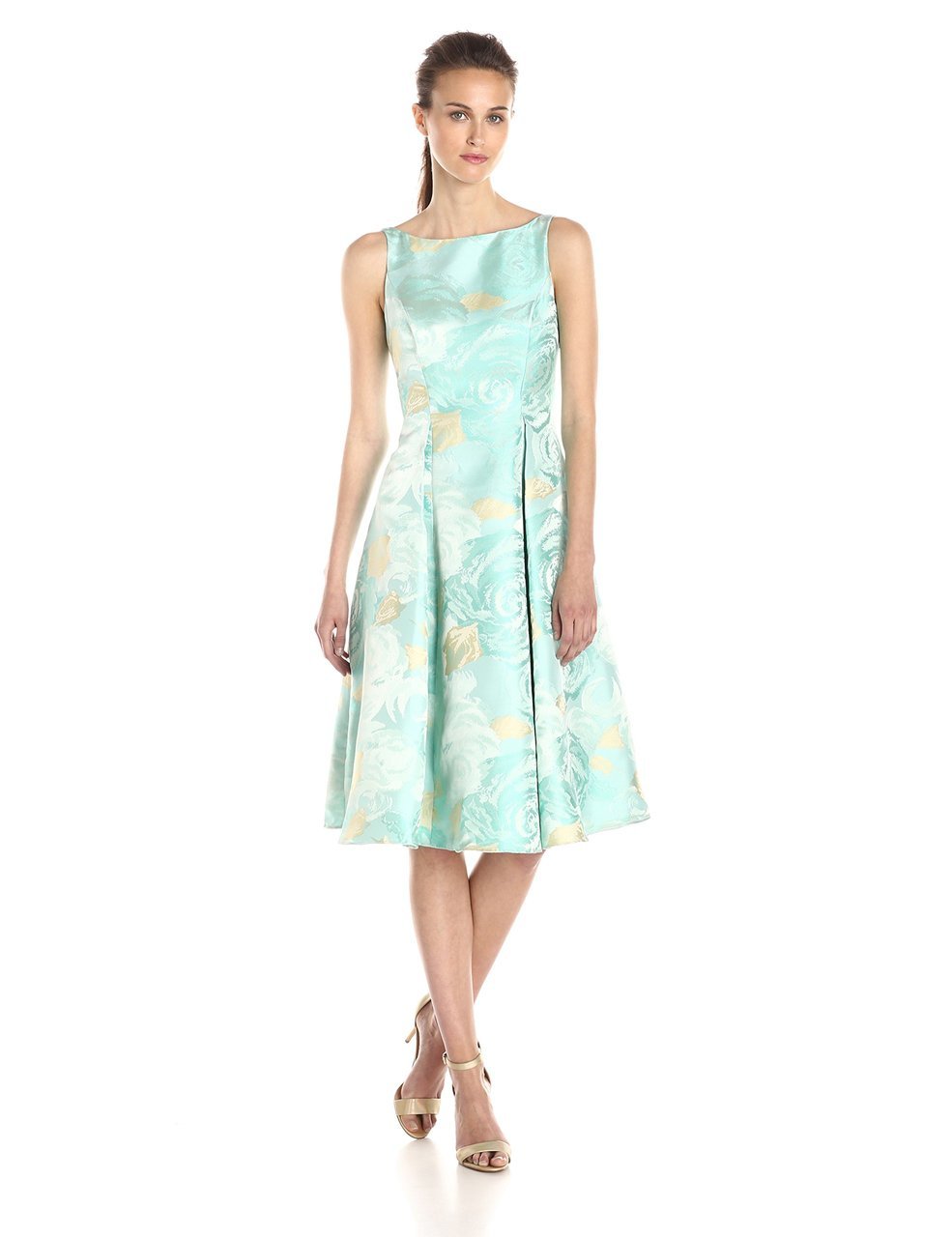 Adrianna Papell - Floral Printed Pleated A-line Dress 41889270SC