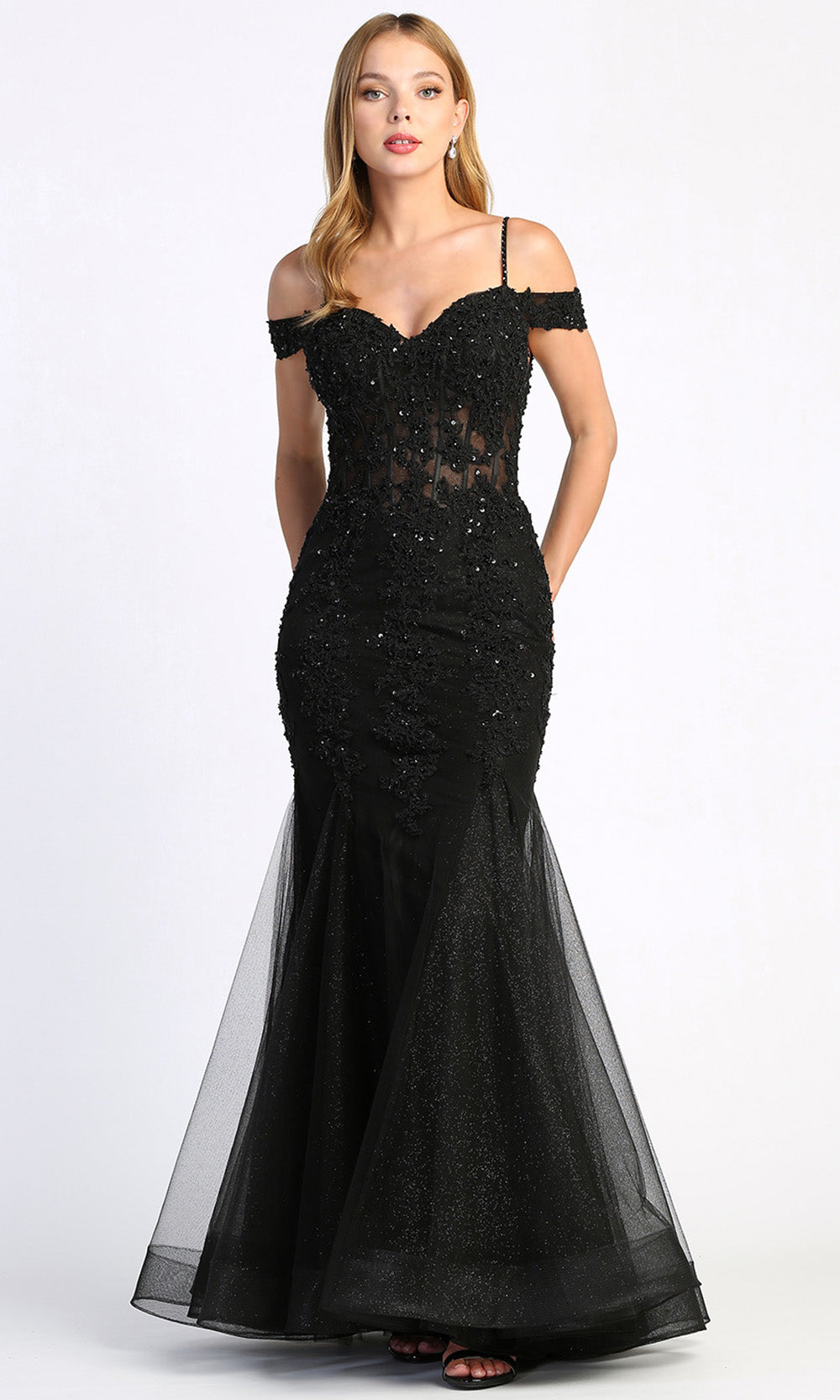Adora Design 3005 - Mermaid Skirt Beaded Applique Prom Dress