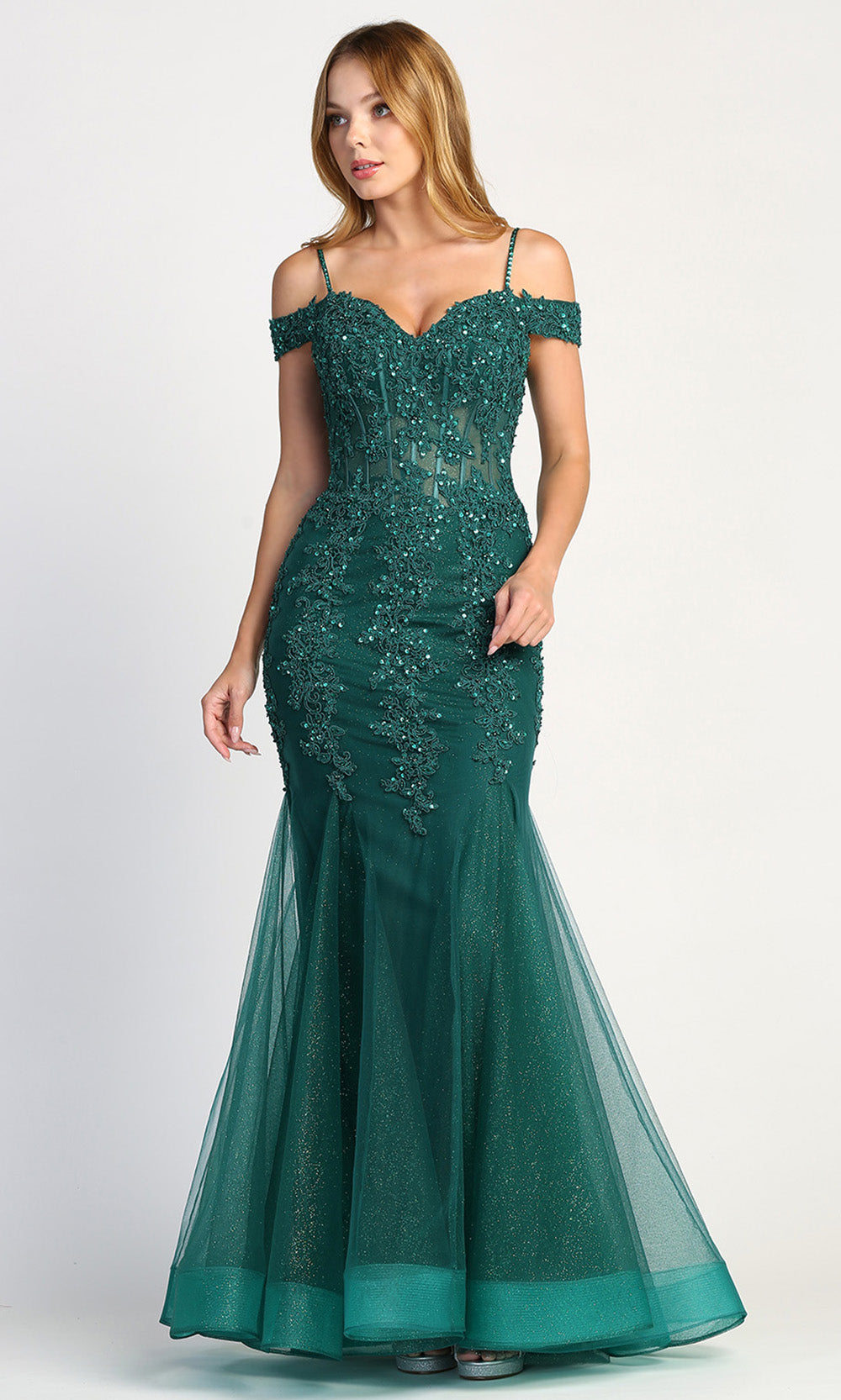 Adora Design 3005 - Mermaid Skirt Beaded Applique Prom Dress