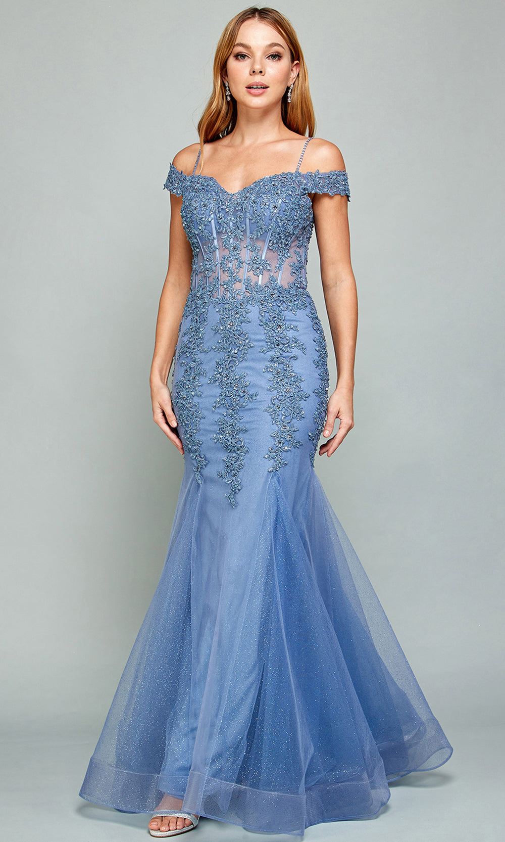 Adora Design 3005 - Mermaid Skirt Beaded Applique Prom Dress