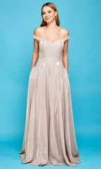 Adora Design 3036 - V-Back Flowing A-Line Prom Dress