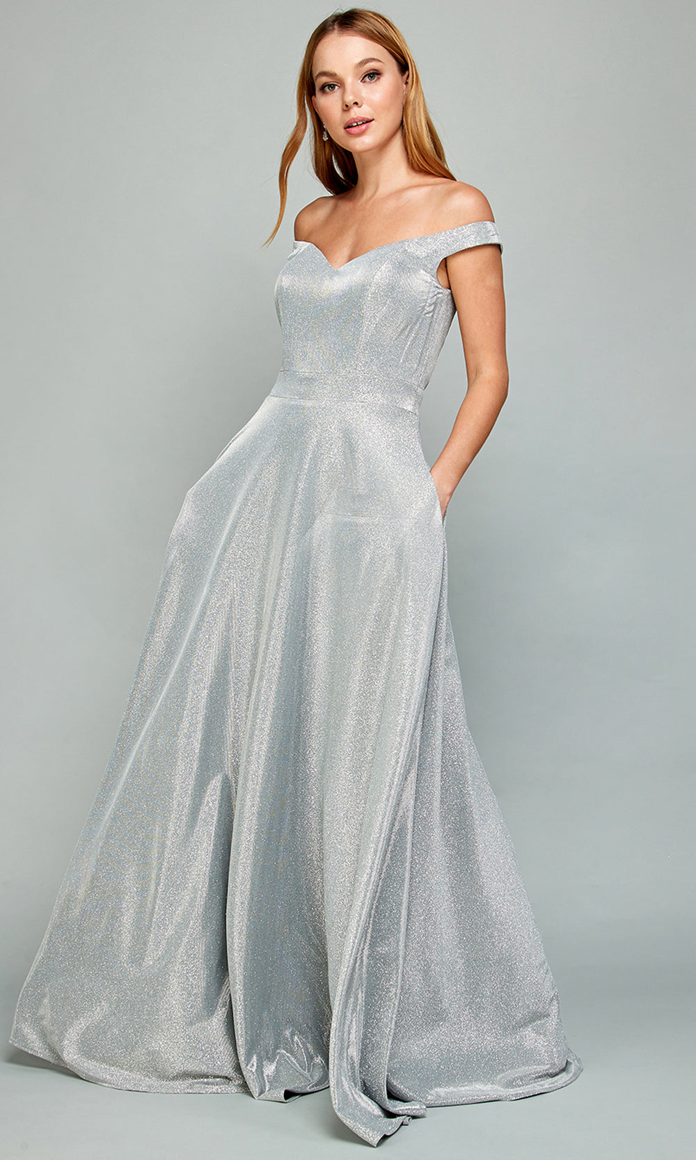 Adora Design 3036 - V-Back Flowing A-Line Prom Dress