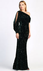 Adora Design 3070 - Embellished Asymmetric Sheath Dress