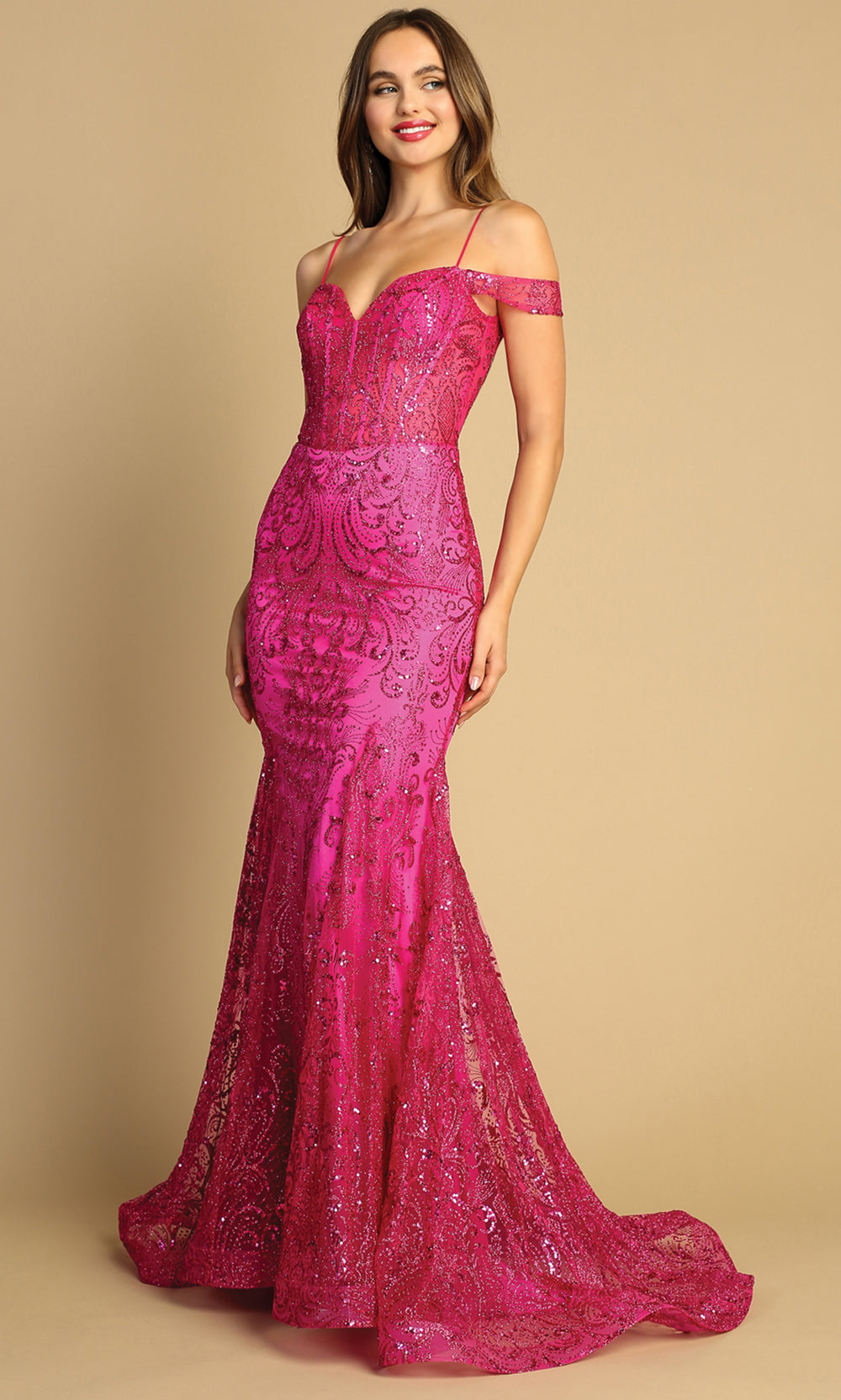 Adora Design 3076 - Sweetheart Shimmer Embellished Long Dress