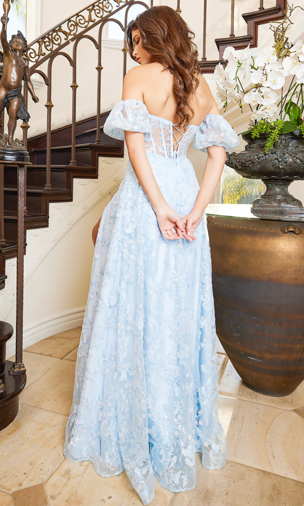 Adora Design 3083 - Sweetheart Neckline Butterfly Embellished Dress