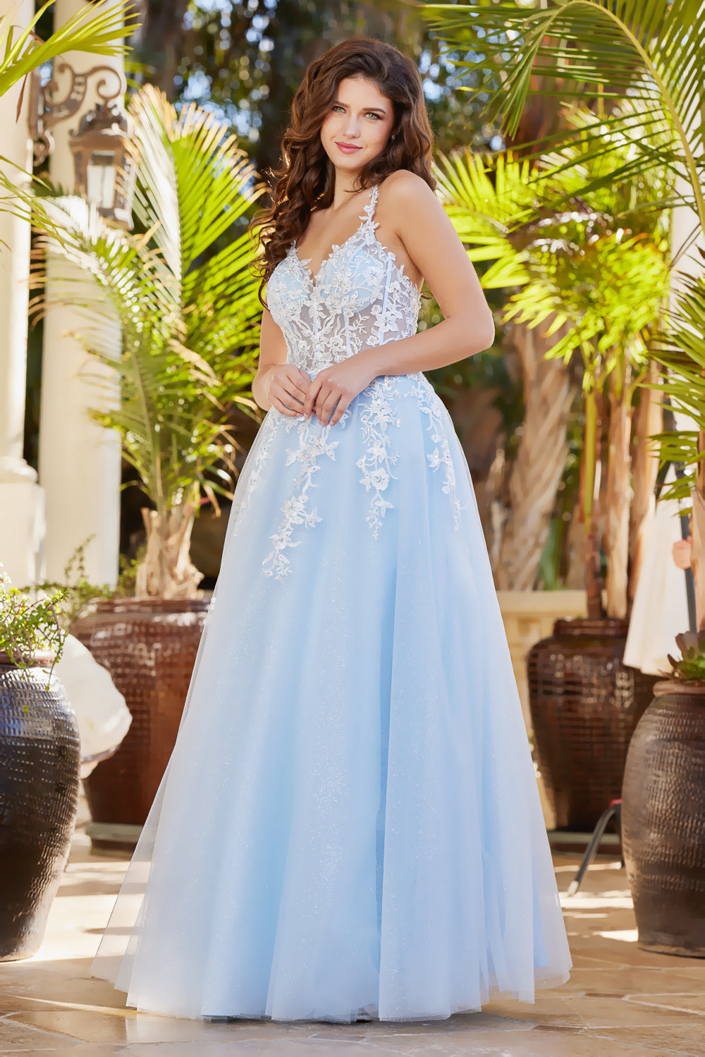 Adora Design 3089 - Embroidered Layered A-Line Dress