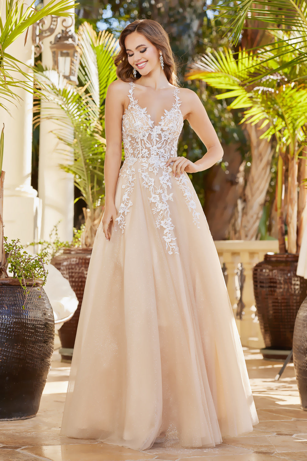 Adora Design 3089 - Embroidered Layered A-Line Dress