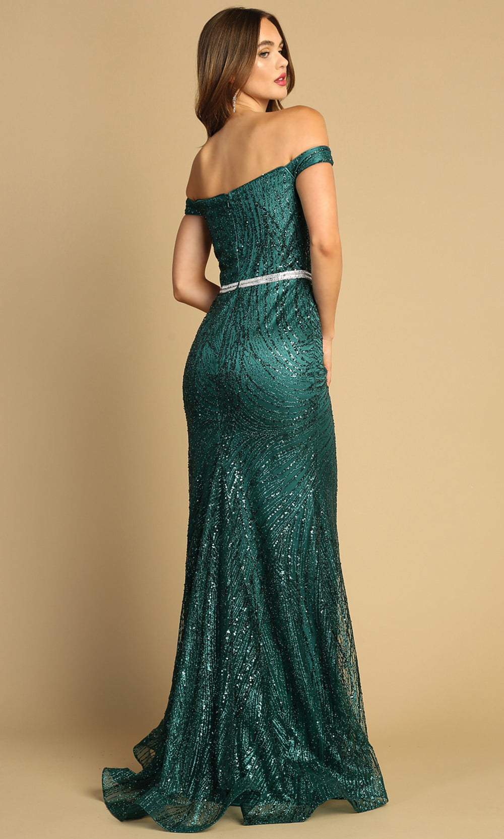 Adora Design 3093 - Off Shoulder Fitted Sheath Dress