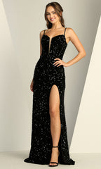 Adora Design 3110 - Lace-Up Back Heavily Embellished Prom Dress