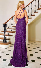 Adora Design 3121 - Strappy Back High Slit Embellished Dress