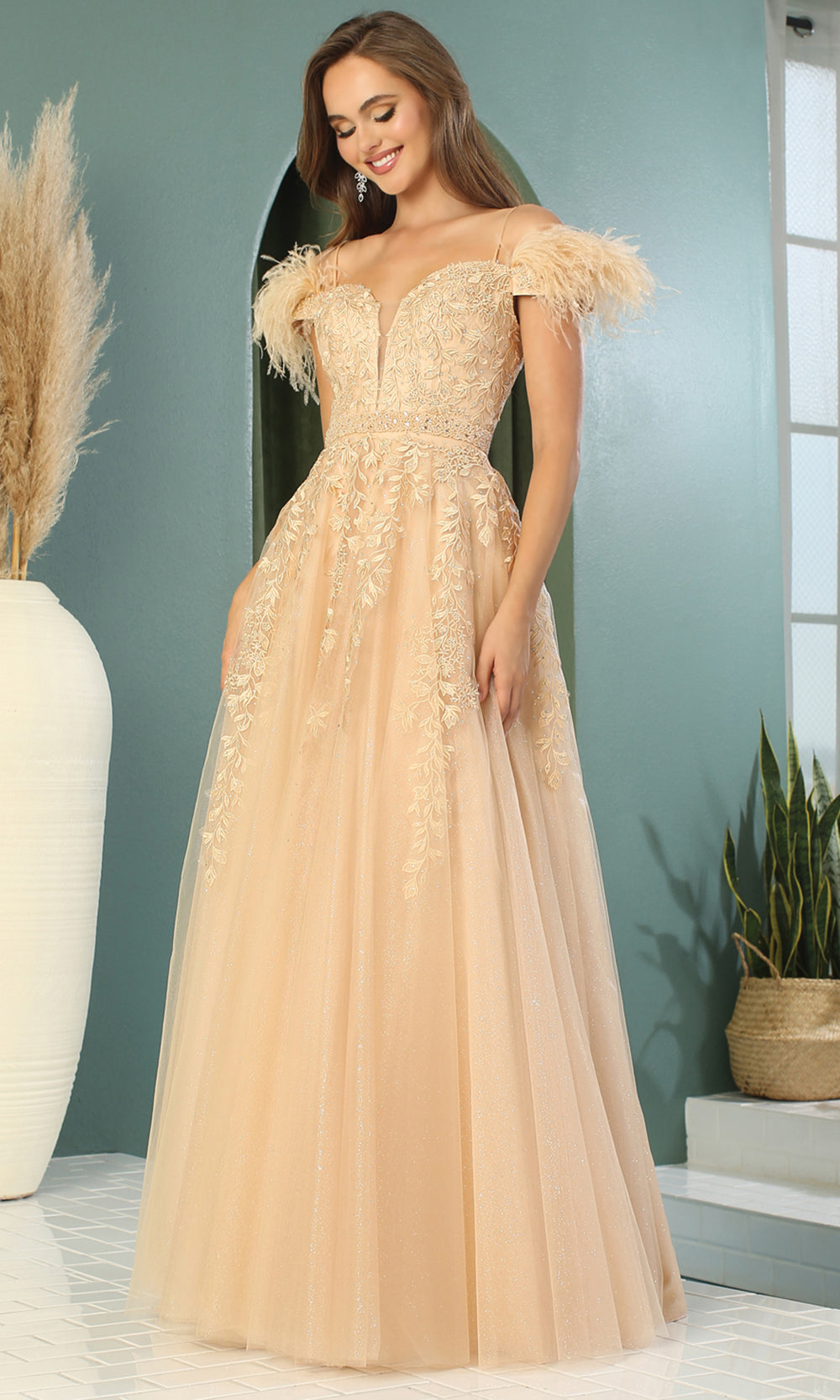 Adora Design 3143 - Plunging Sweetheart Cold Shoulder Prom Dress