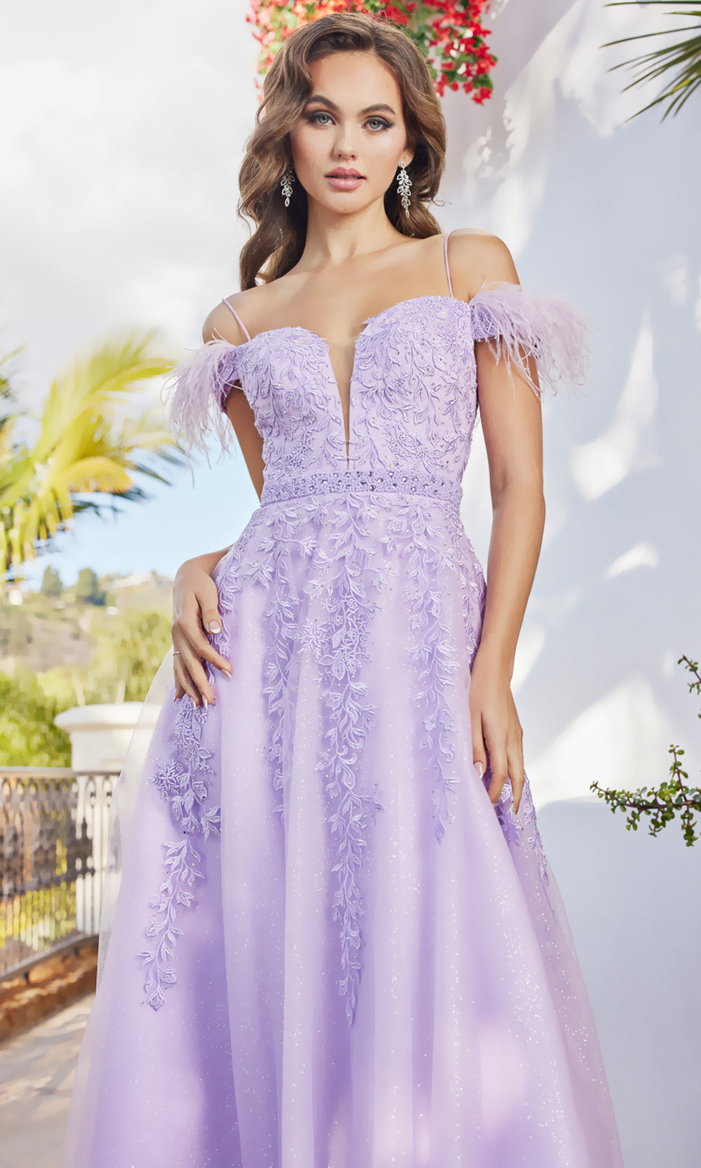 Adora Design 3143 - Plunging Sweetheart Cold Shoulder Prom Dress