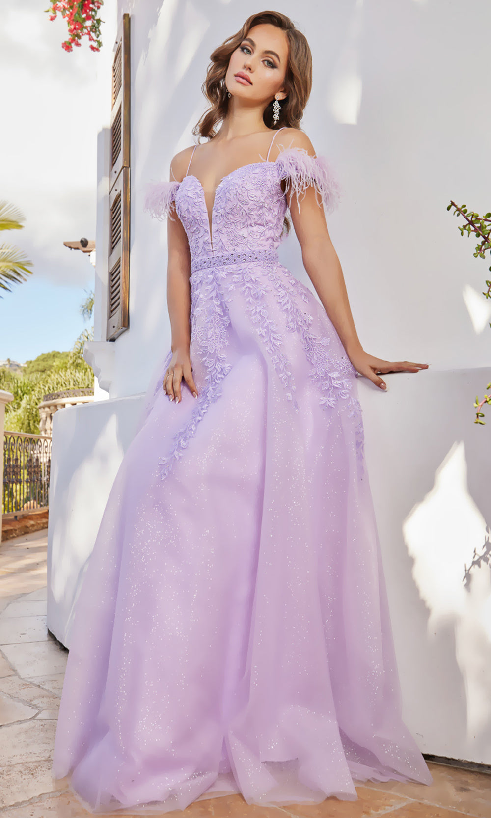 Adora Design 3143 - Plunging Sweetheart Cold Shoulder Prom Dress