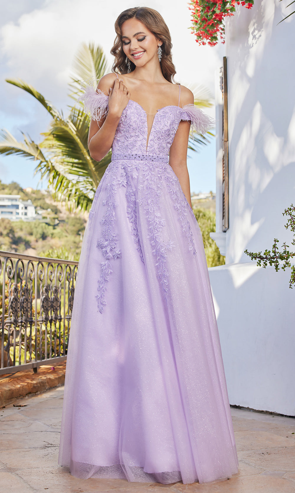 Adora Design 3143 - Plunging Sweetheart Cold Shoulder Prom Dress
