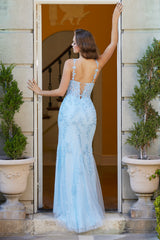 Adora Design 3146 - Sweetheart Applique Slit Dress