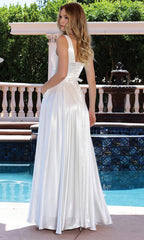 Adora Design 3147-01 - Lace-Up Back Minimalist Bridal Gown