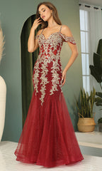 Adora Design 3156 - Cold Shoulder Sweetheart Applique Dress