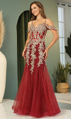 Adora Design 3156 - Cold Shoulder Sweetheart Applique Dress