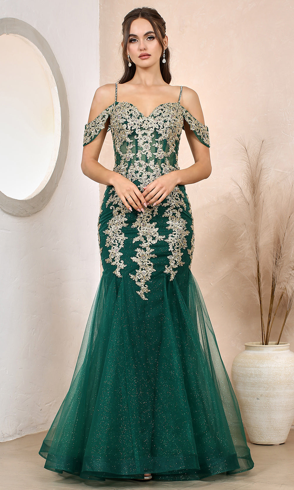 Adora Design 3156 - Cold Shoulder Sweetheart Applique Dress