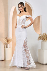 Adora Design 3168-01 - Illusion Corset Embroidered Mermaid Dress