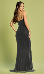 Adora Design 3178 - Sheath Skirt Embellished Dress with Thin Straps