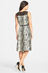 Adrianna Papell - Sheer Jewel Neck Animal Print Dress 16PD78030SC