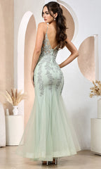 Adora Design 3183 - Sleeveless V-Back Prom Dress with Embroidery
