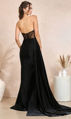 Adora Design 3195 - Strapless Empire Waist Embellished Dress