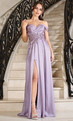 Adora Design 3200 - Embellished A-Line Formal Dress with Slit