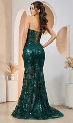 Adora Design 3203 - Embellished Mermaid Dress with Illusion Corset