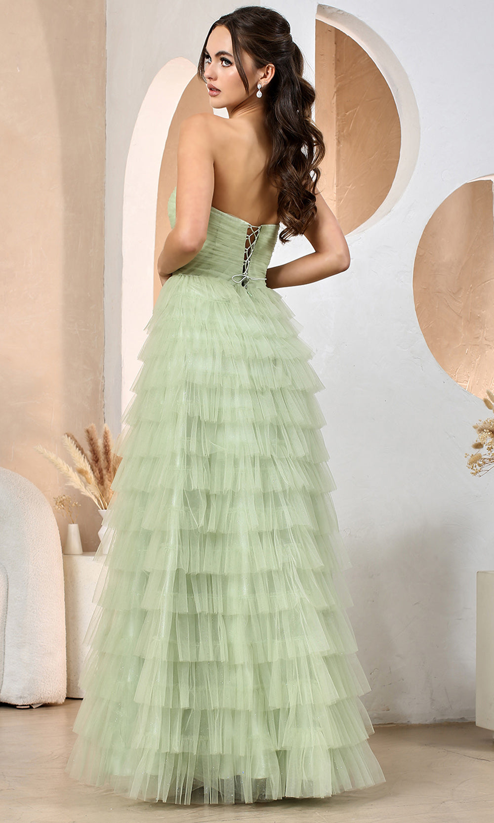 Adora Design 3204 - Sweetheart Cutout Ruffle Evening Dress