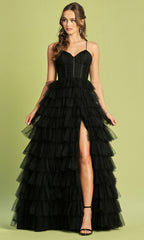 Adora Design 3209 - Corset Detail Sweetheart Ballgown with Ruffles