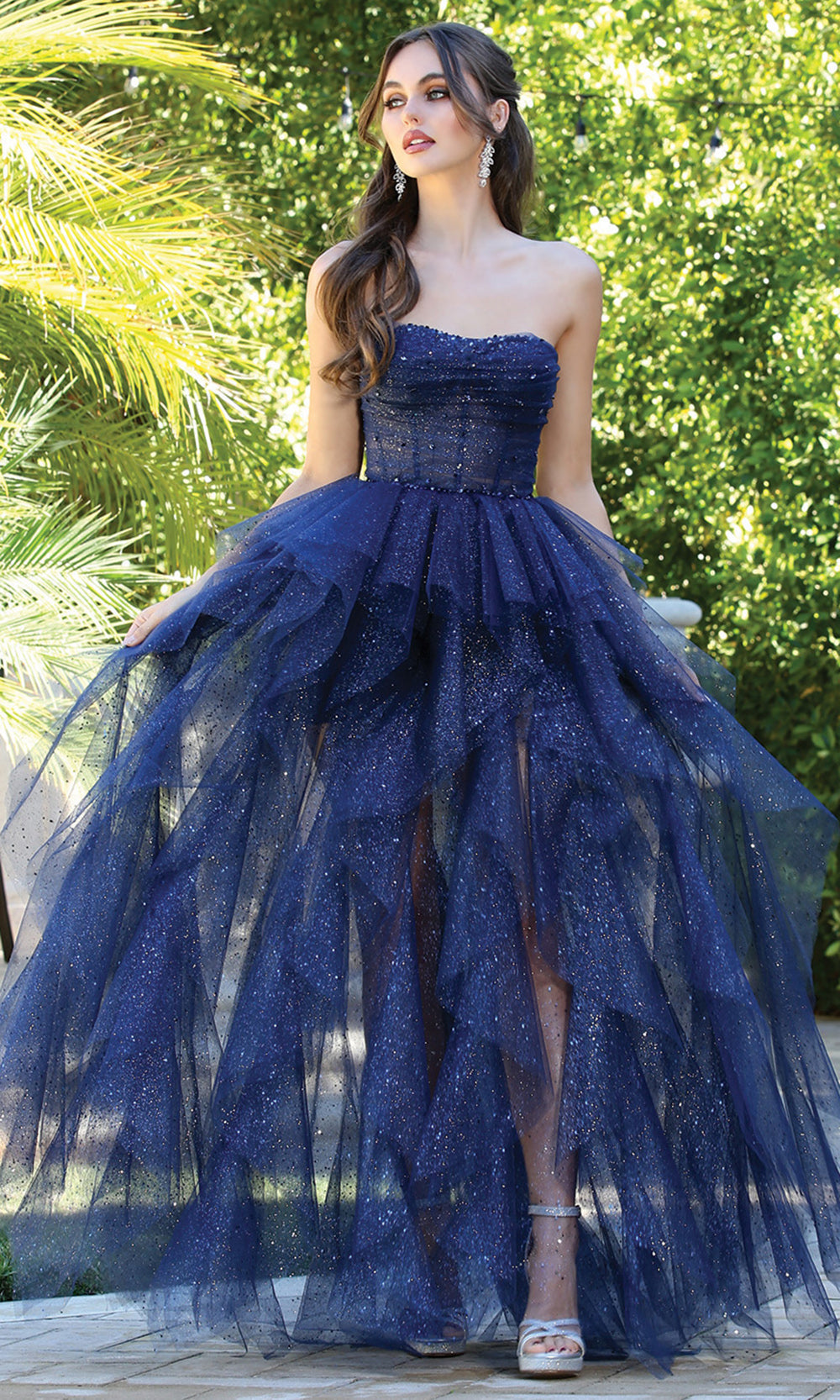 Adora Design 3210 - Semi-Sweetheart Ruffle A-Line Long Dress