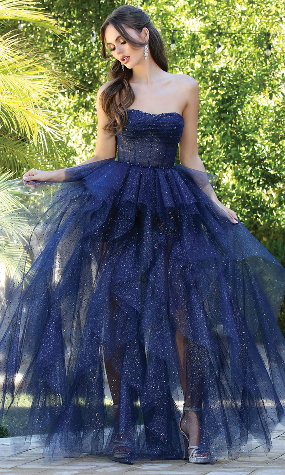 Adora Design 3210 - Semi-Sweetheart Ruffle A-Line Long Dress