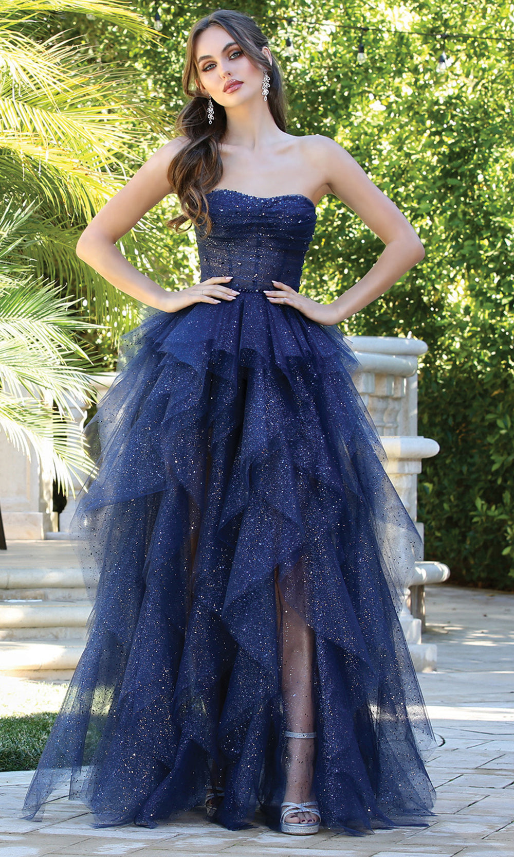 Adora Design 3210 - Semi-Sweetheart Ruffle A-Line Long Dress