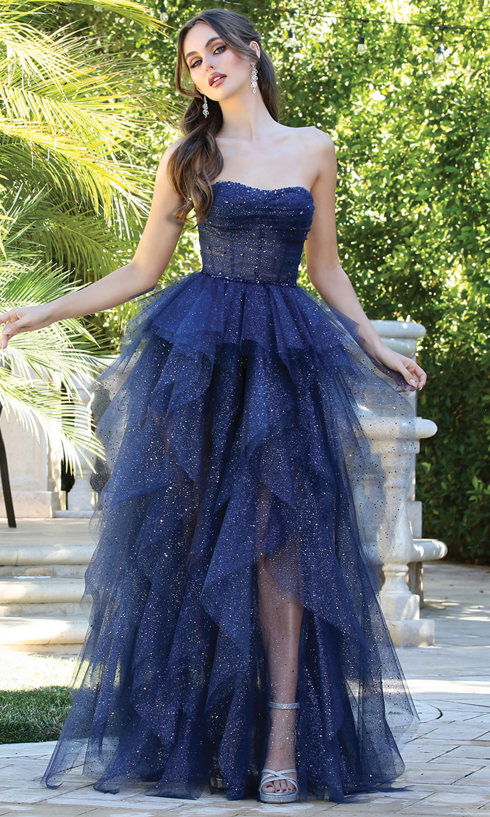 Adora Design 3210 - Semi-Sweetheart Ruffle A-Line Long Dress