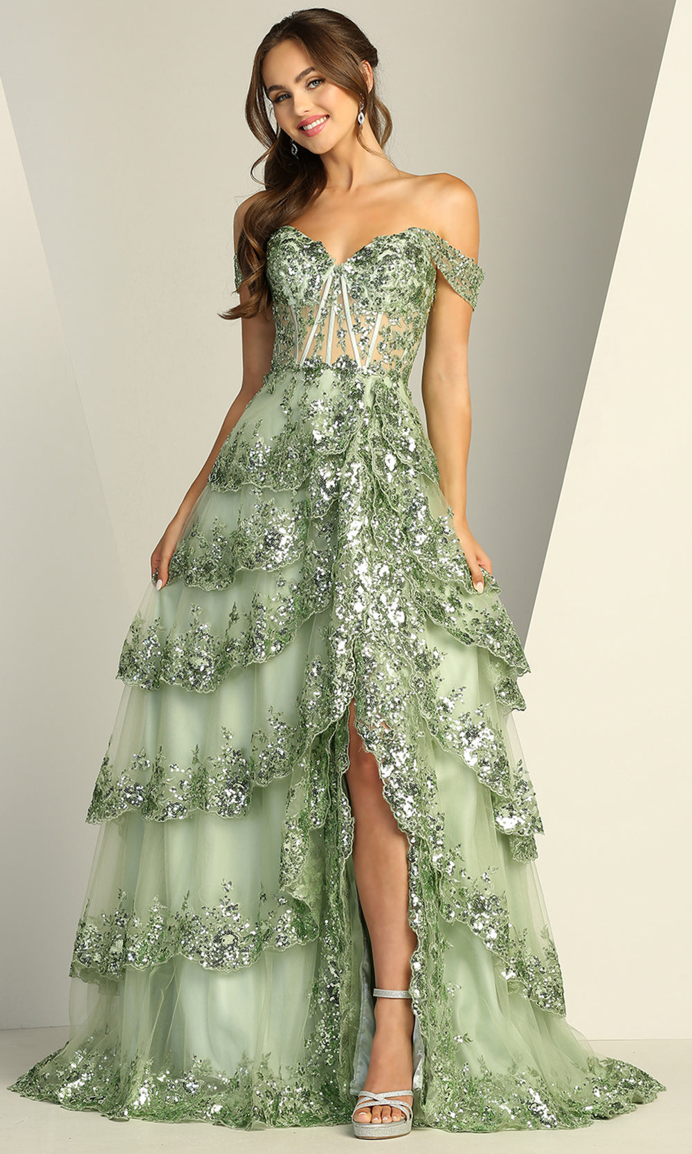 Adora Design 3214 - Sparkling Lace Sweetheart A-Line Dress