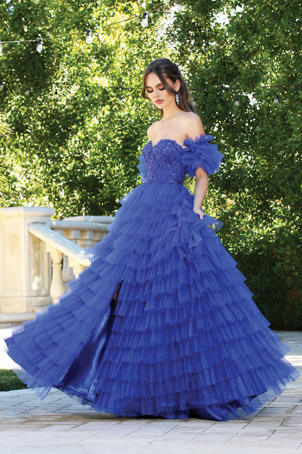 Adora Design 3215 - Beaded Top Sweetheart Ruffle Gown