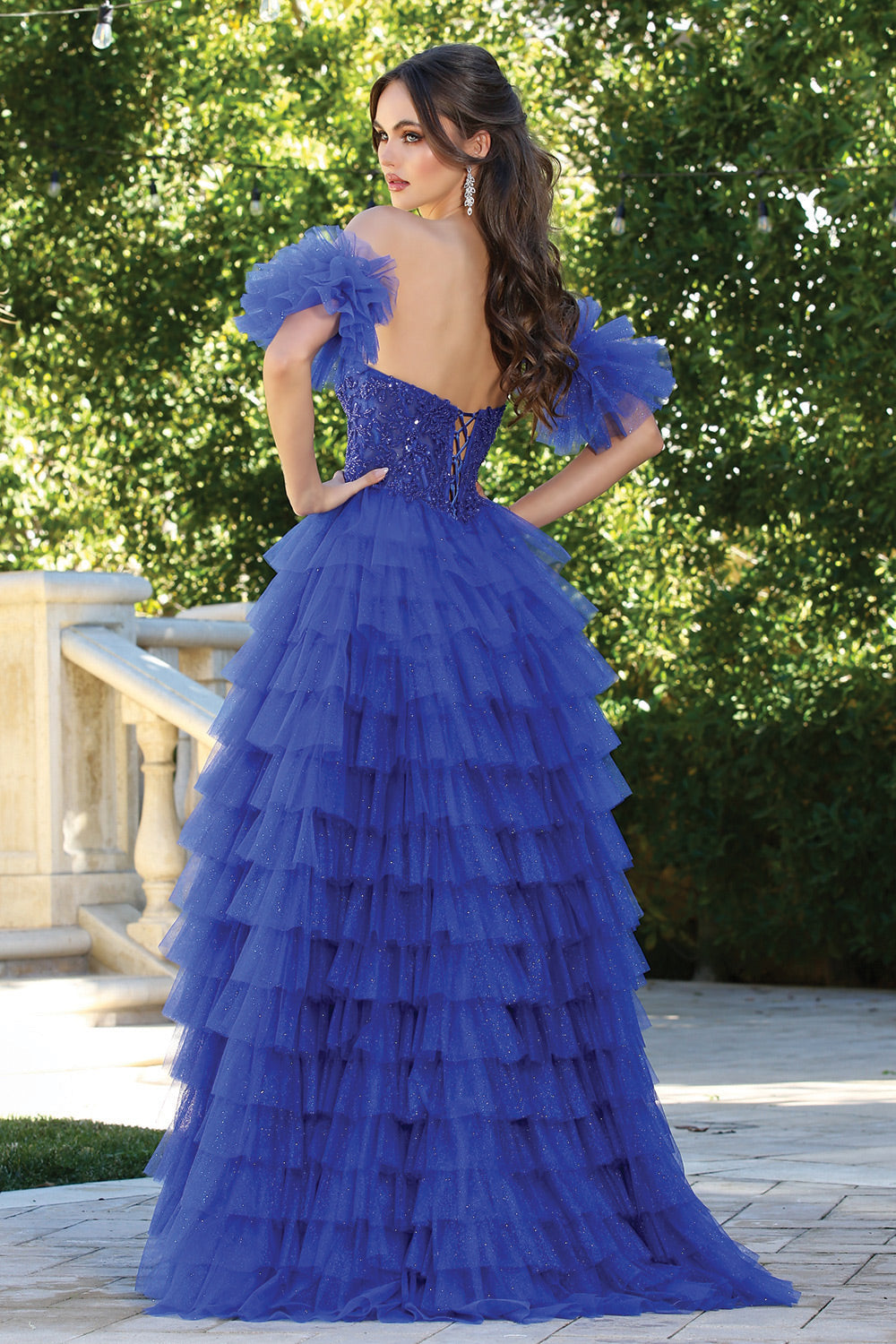 Adora Design 3215 - Beaded Top Sweetheart Ruffle Gown