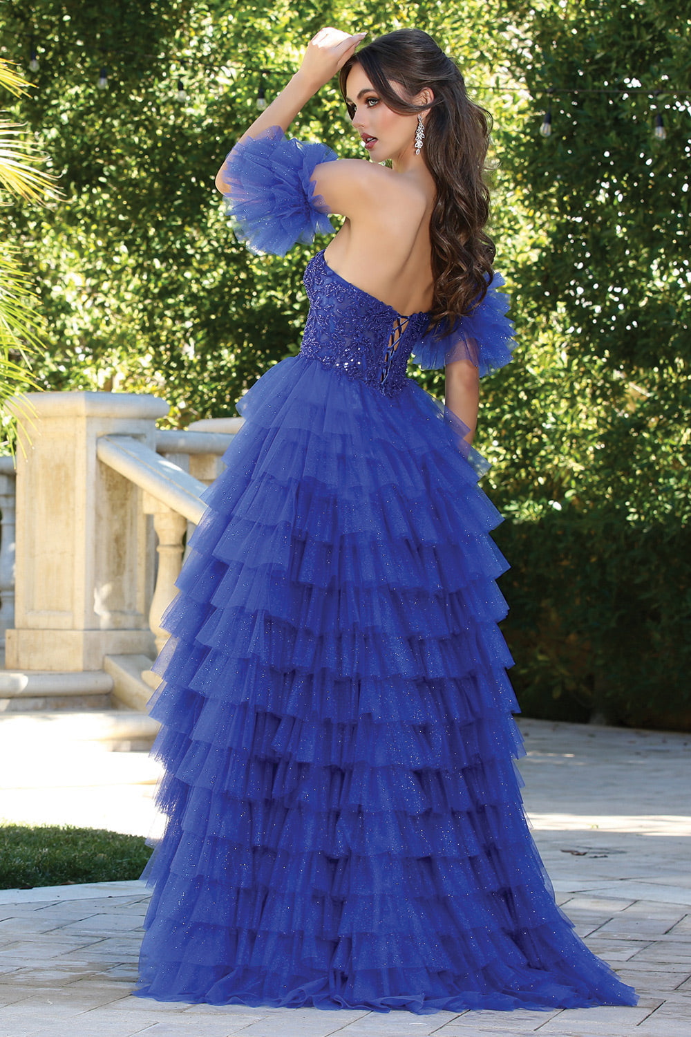 Adora Design 3215 - Beaded Top Sweetheart Ruffle Gown