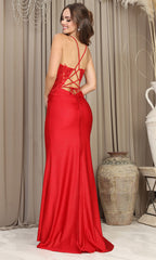 Adora Design 3224 - Lace-Up Back Sleeveless Dress with Embroidery