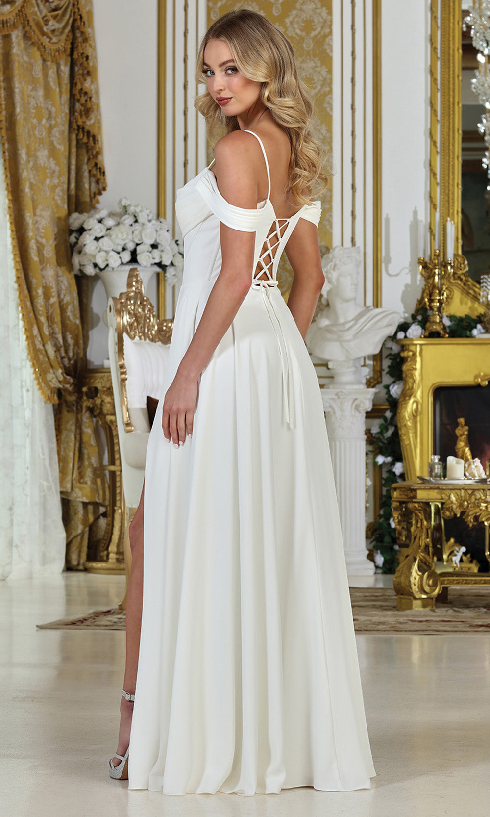 Adora Design 3229-01 - Cowl Neck Wedding Gown with Pockets
