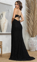 Adora Design 3231 - Allover Lace Spaghetti Strap Fitted Dress
