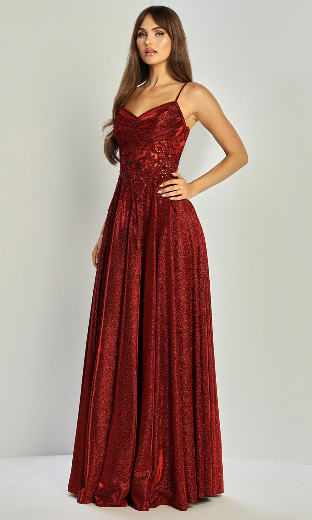 Adora Design 3232 - Embellished Illusion Waist A-Line Dress