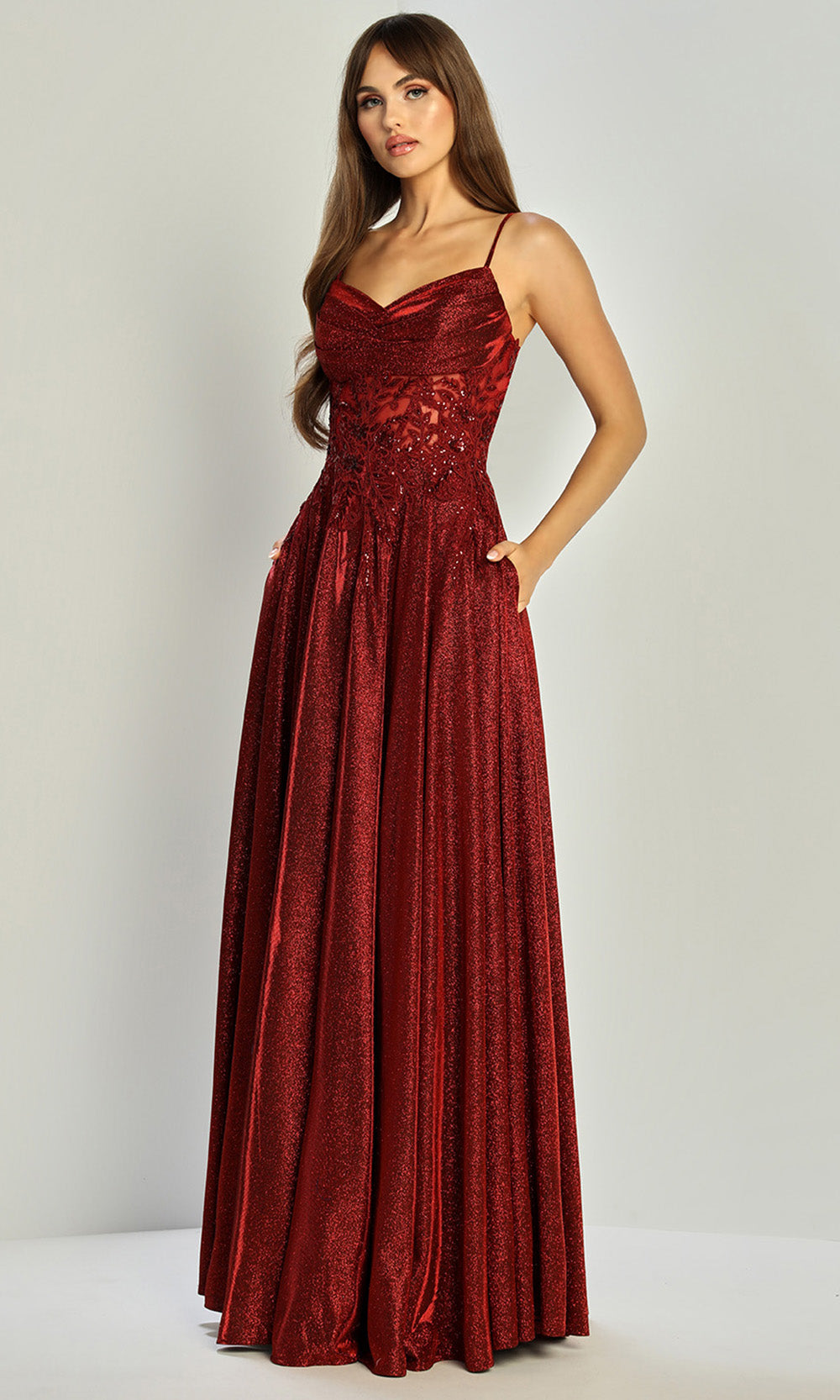 Adora Design 3232 - Embellished Illusion Waist A-Line Dress
